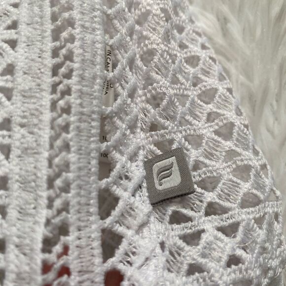 Fabletics Sophie Mesh Net Cover Up Top White Womens Size Medium - Picture 3 of 7